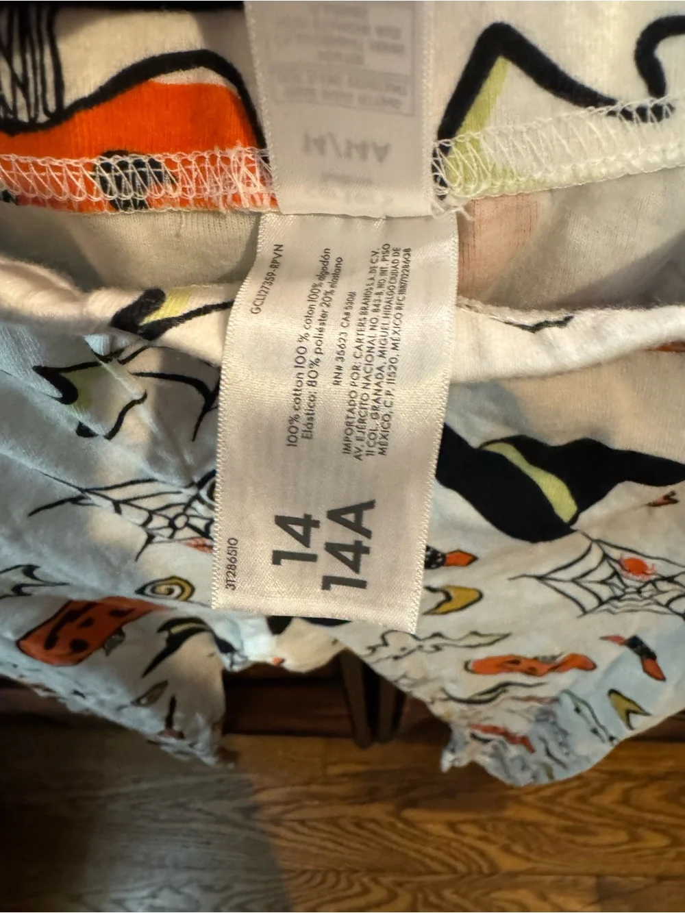 Carter's White Halloween Pumpkin & Witch Hat Kids Leggings